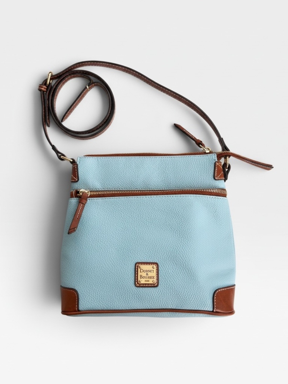 Dooney & Bourke Light Blue Pebble Leather Crossbody Bag